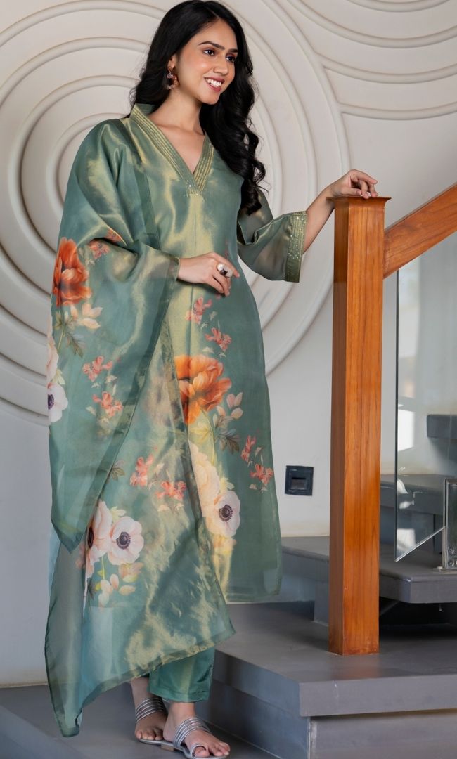 Ramika Pear Tissue Kurta