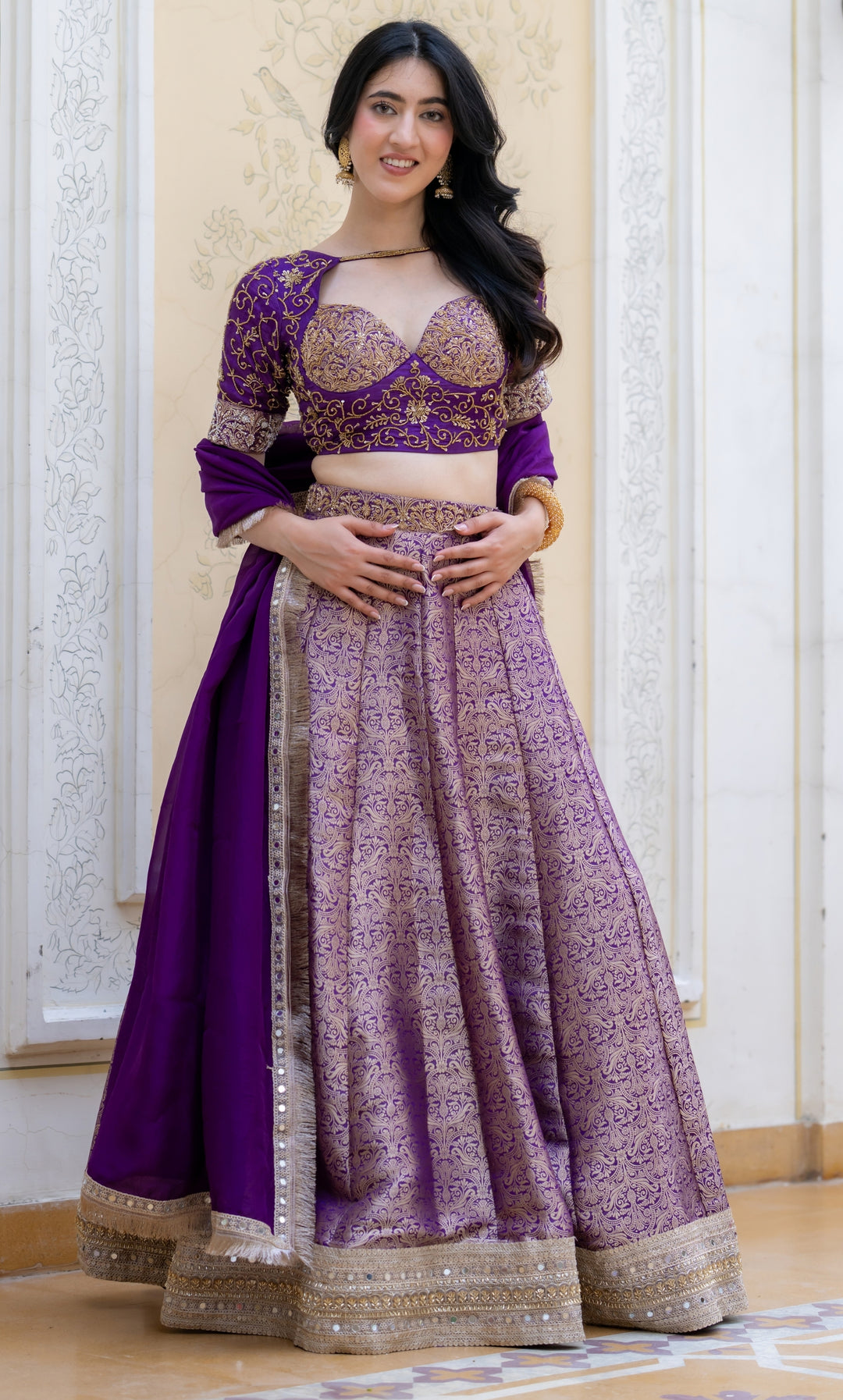 Hoor Cosmos Brocade Lehenga Set
