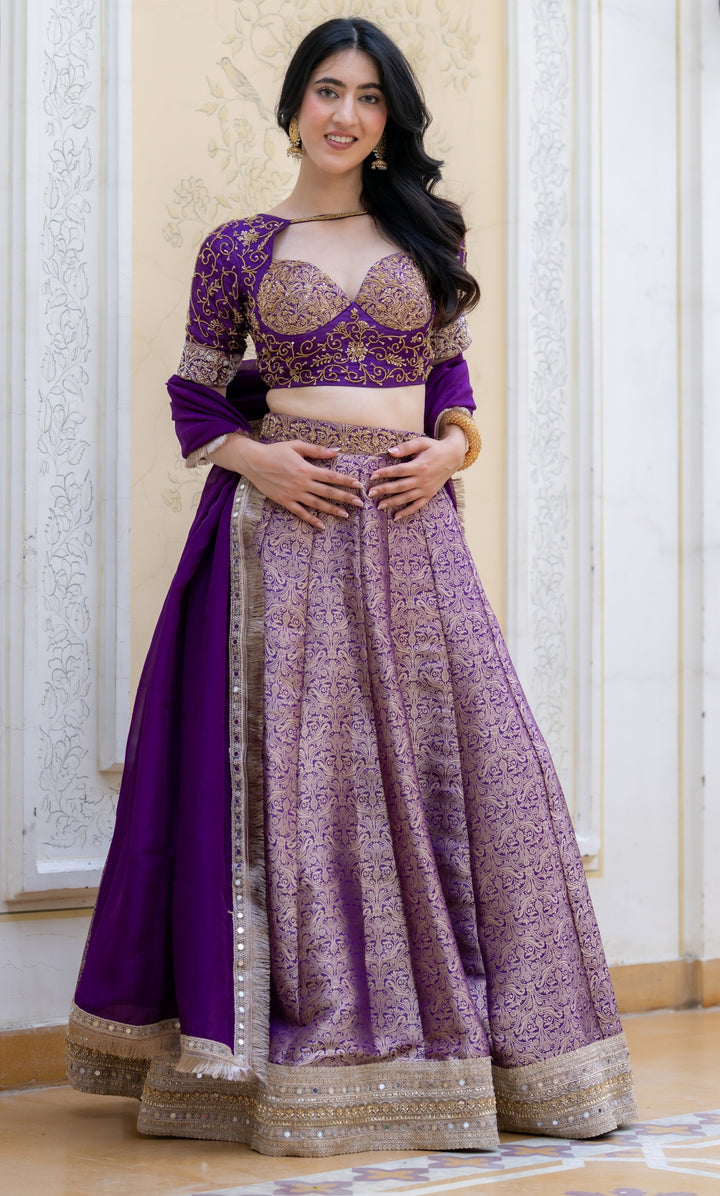 Hoor Cosmos Brocade Lehenga Set