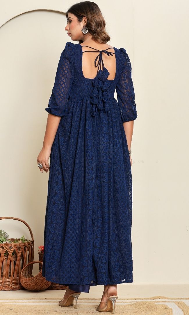 Noor-E-Blue Anarkali