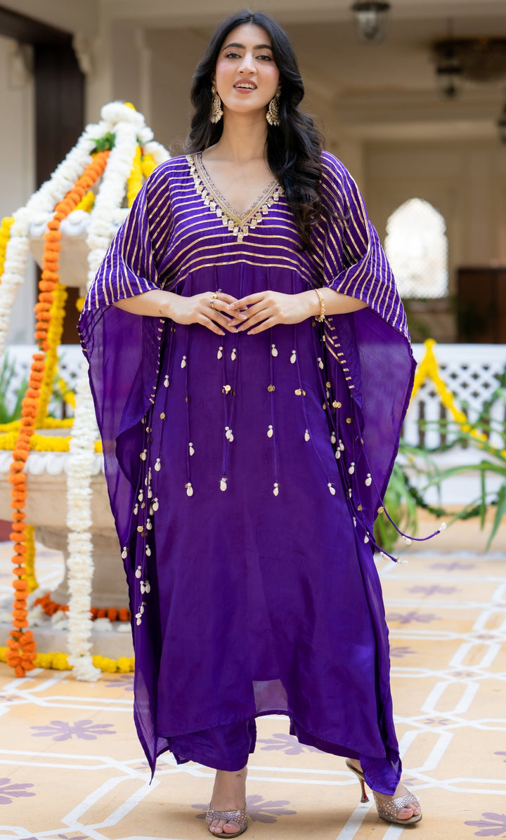 Vaani Purple Kaftan Set
