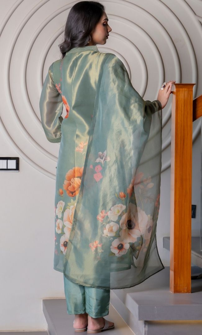Ramika Pear Tissue Kurta