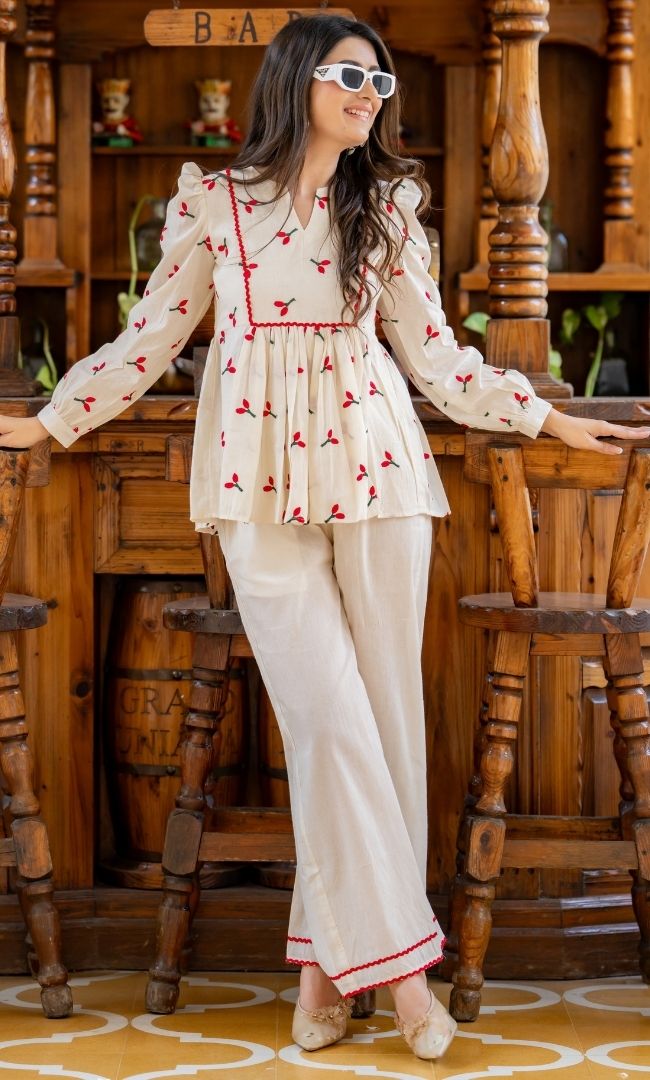 Safaa Cotton Embroidered Co-ord Set