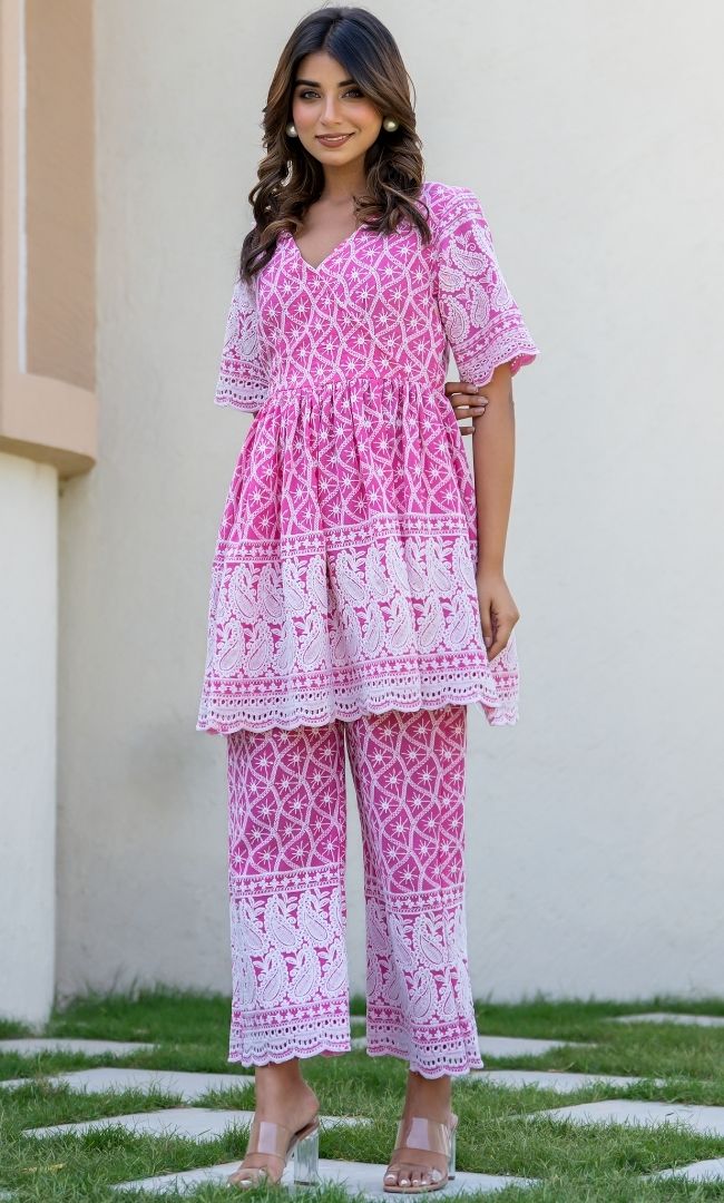 Charm Chikankari Top With Pant