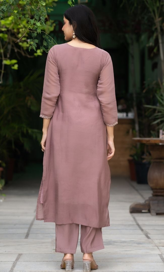 Turkish Rose Chanderi Suit Set