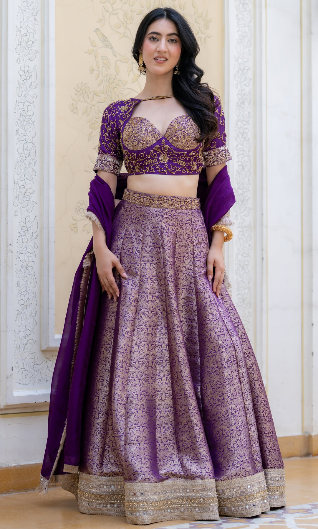Hoor Cosmos Brocade Lehenga Set