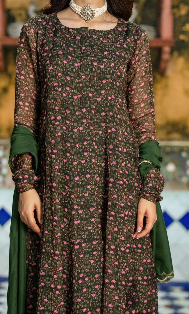 Jannie Green Anarkali Set
