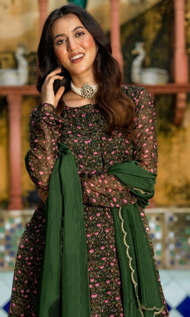 Jannie Green Anarkali Set