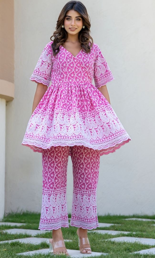 Charm Chikankari Top With Pant
