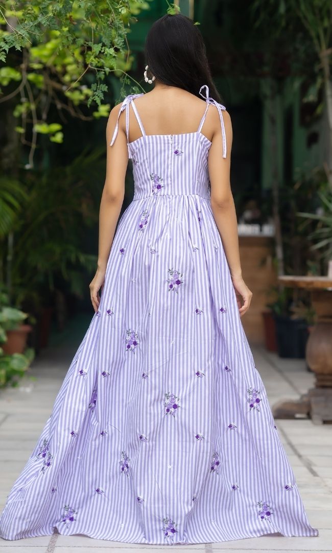 Orchid Striped Cotton Dress