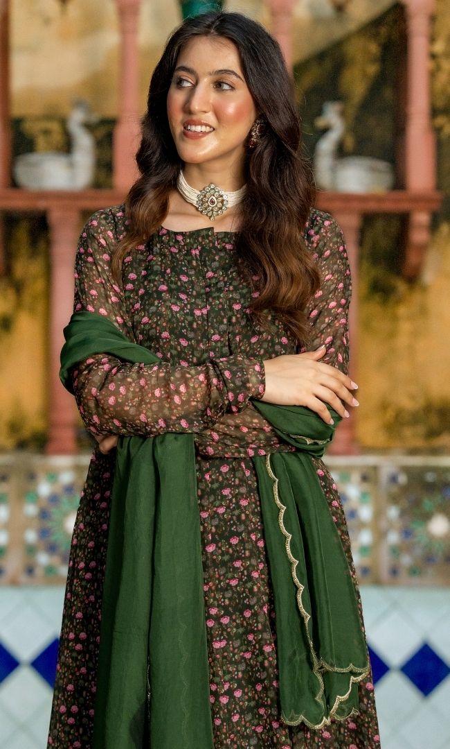 Jannie Green Anarkali Set
