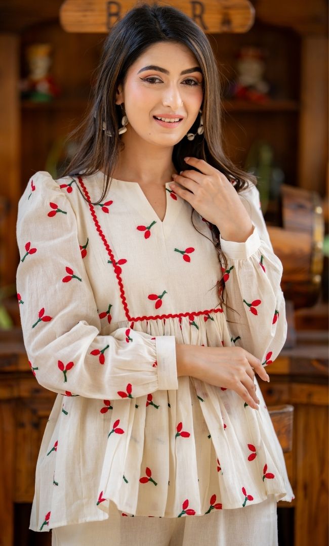 Safaa Cotton Embroidered Co-ord Set