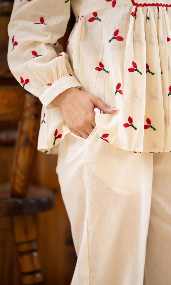 Safaa Cotton Embroidered Co-ord Set
