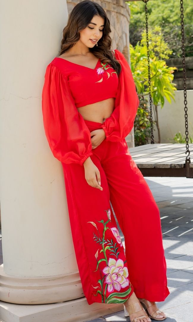Red Cherry Lady Co-ord Set
