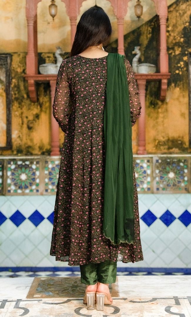 Jannie Green Anarkali Set