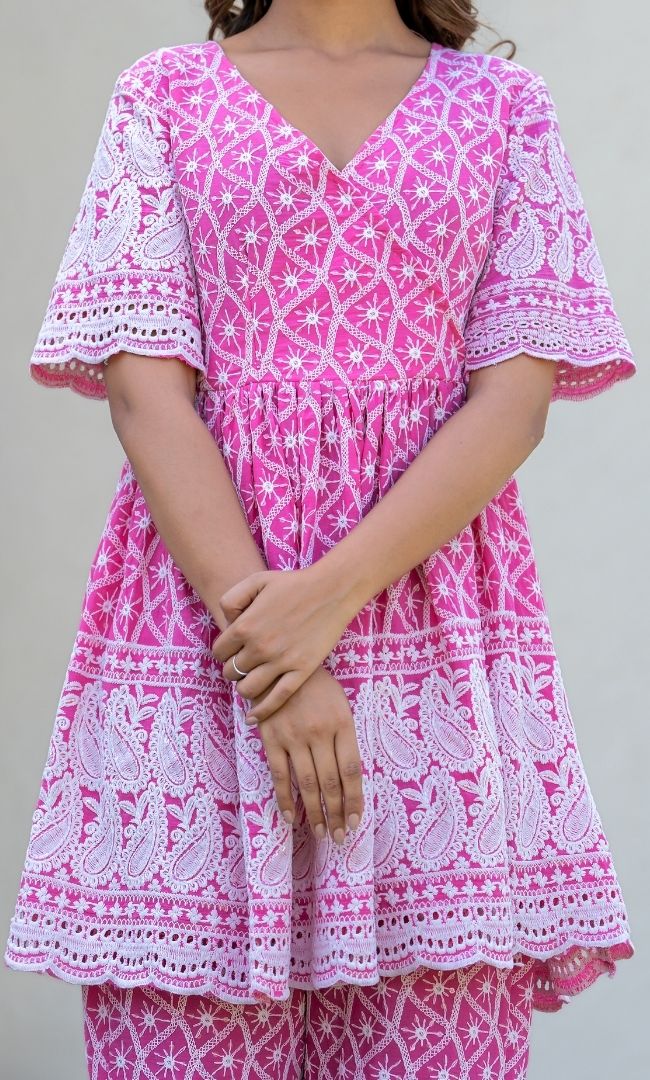 Charm Chikankari Top With Pant