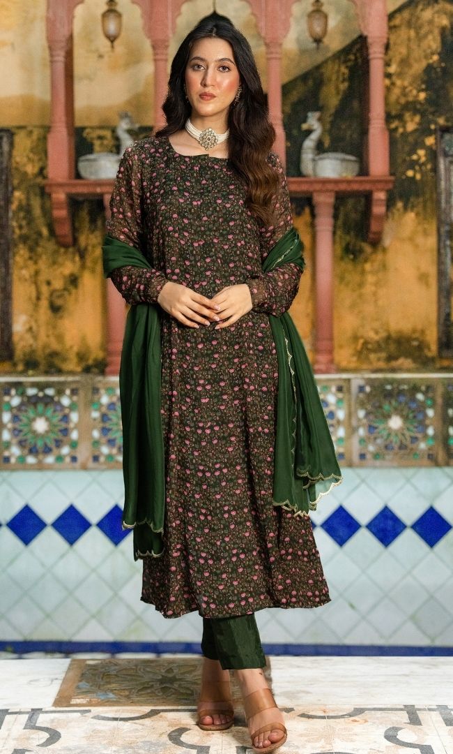 Jannie Green Anarkali Set
