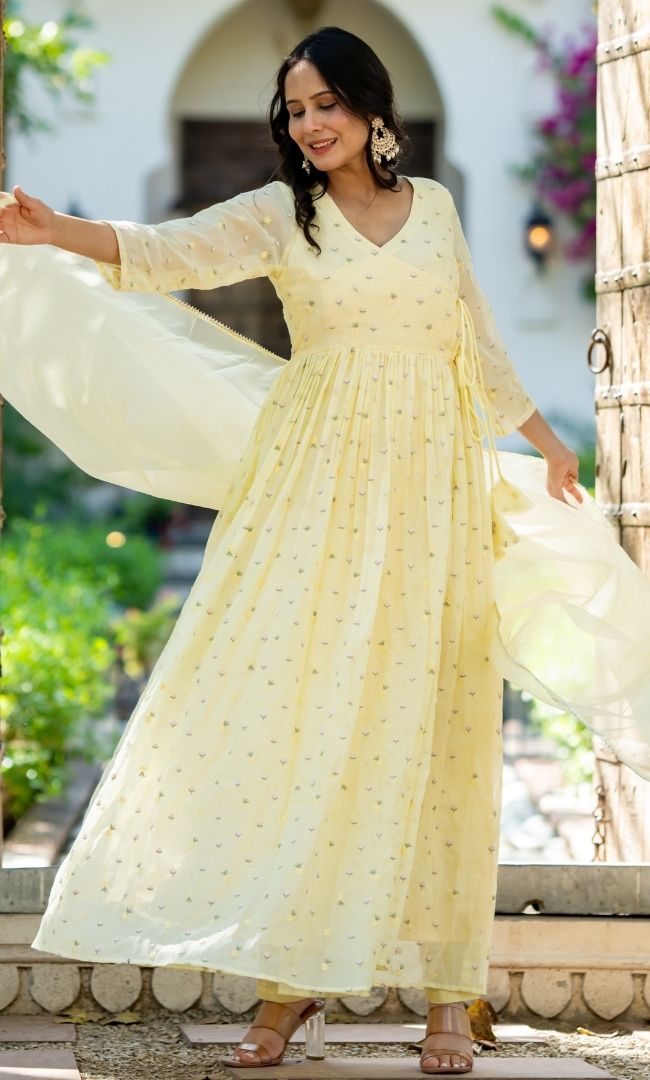 Pahli Yellow Angrakha Set