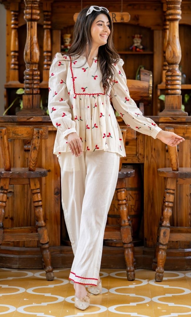 Safaa Cotton Embroidered Co-ord Set