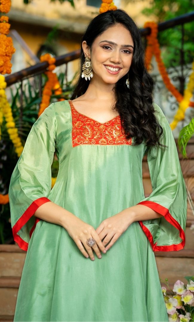 Jashn Green Kurta Set