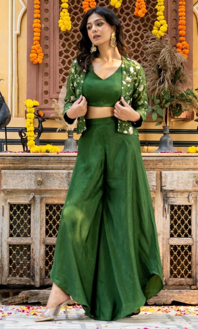 Classic Green Tissue Jacket Set
