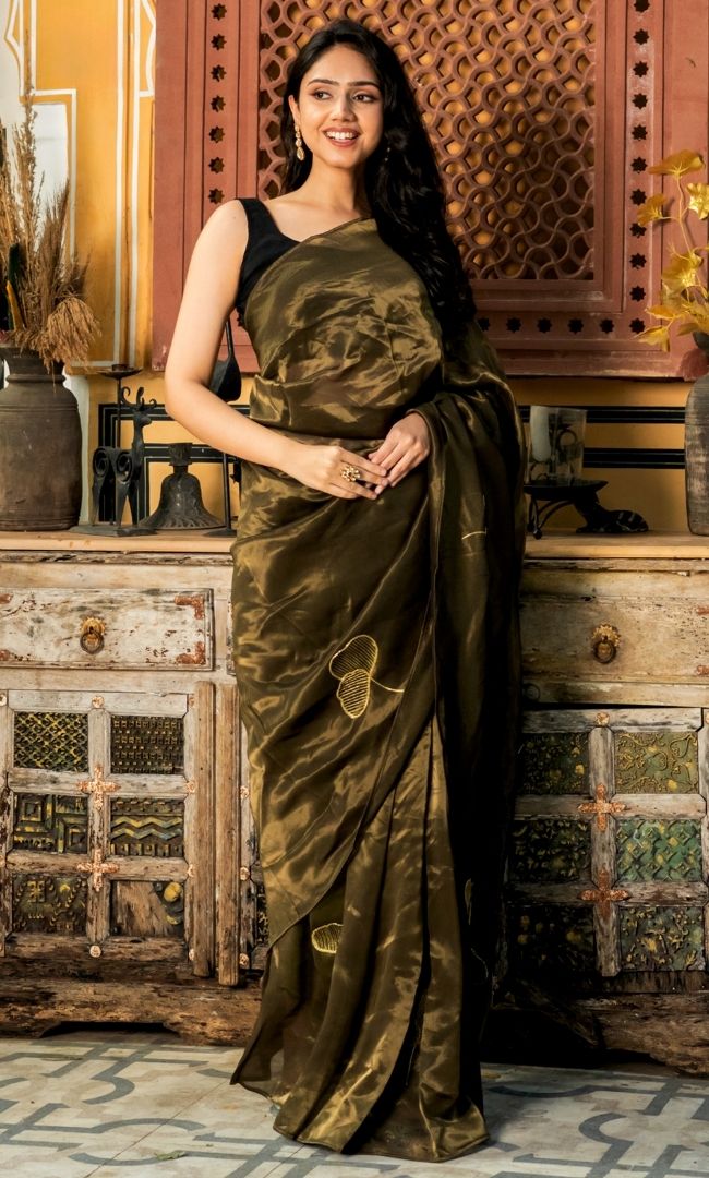 Hina Green Tissue Saree