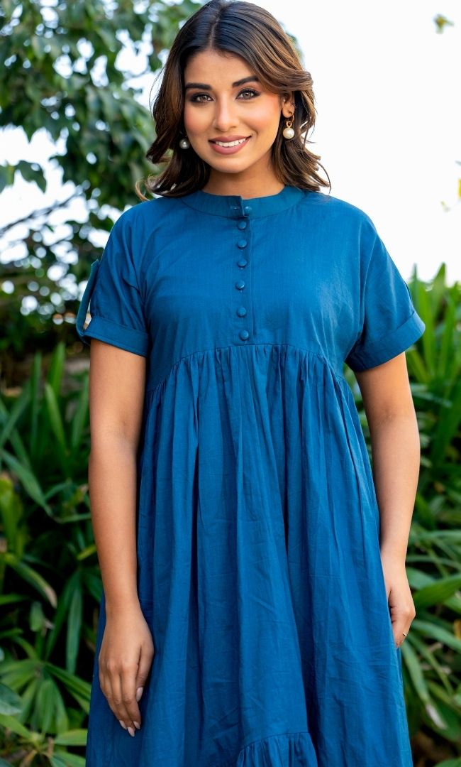 Ocean Blue Asymmetrical Dress