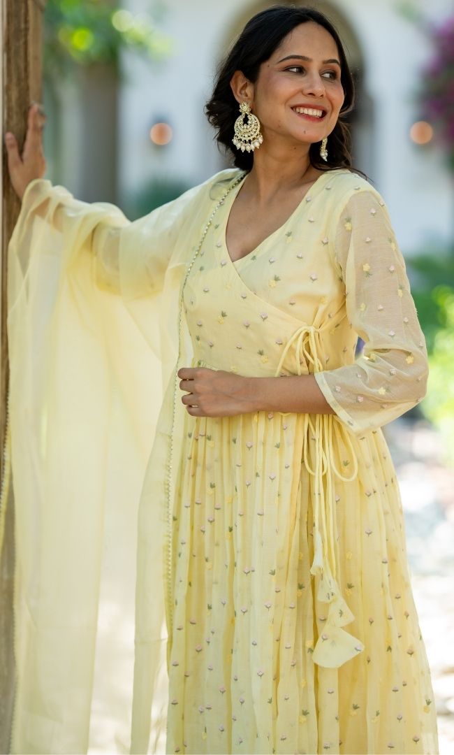 Pahli Yellow Angrakha Set