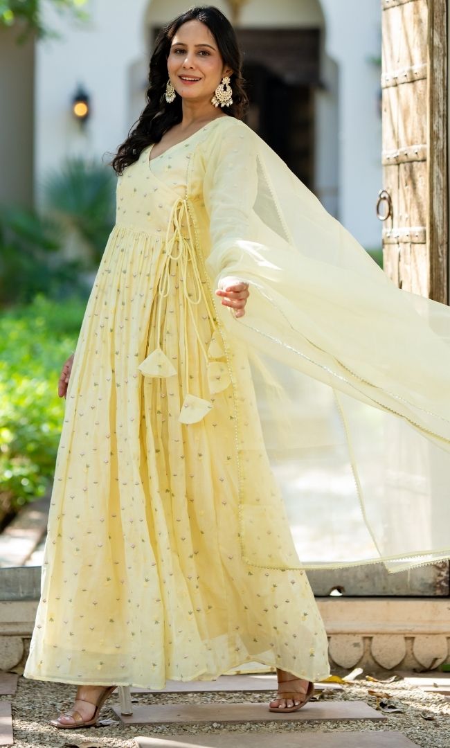 Pahli Yellow Angrakha Set