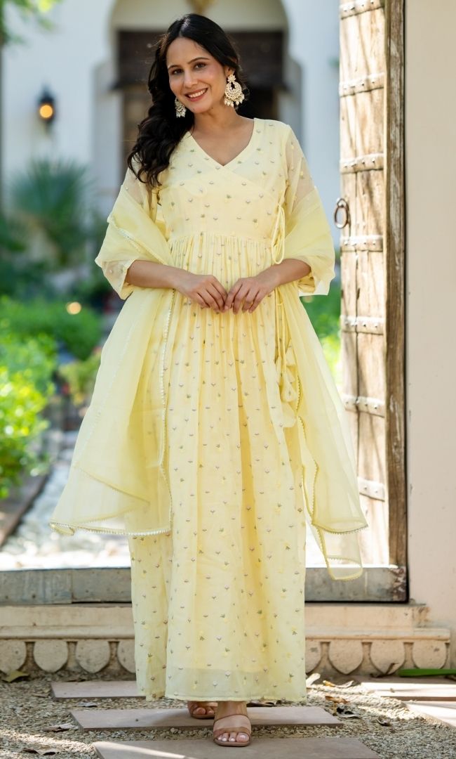 Pahli Yellow Angrakha Set