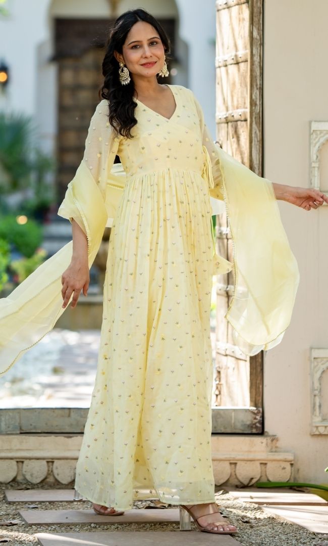 Pahli Yellow Angrakha Set