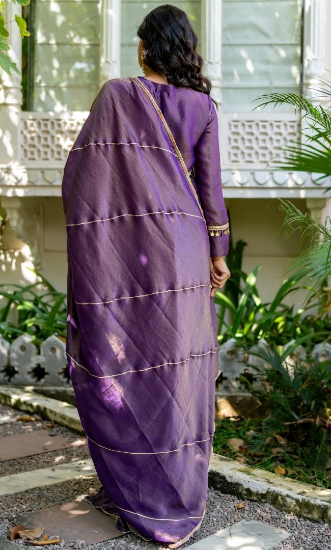 Metallica Purple Anarkali Set
