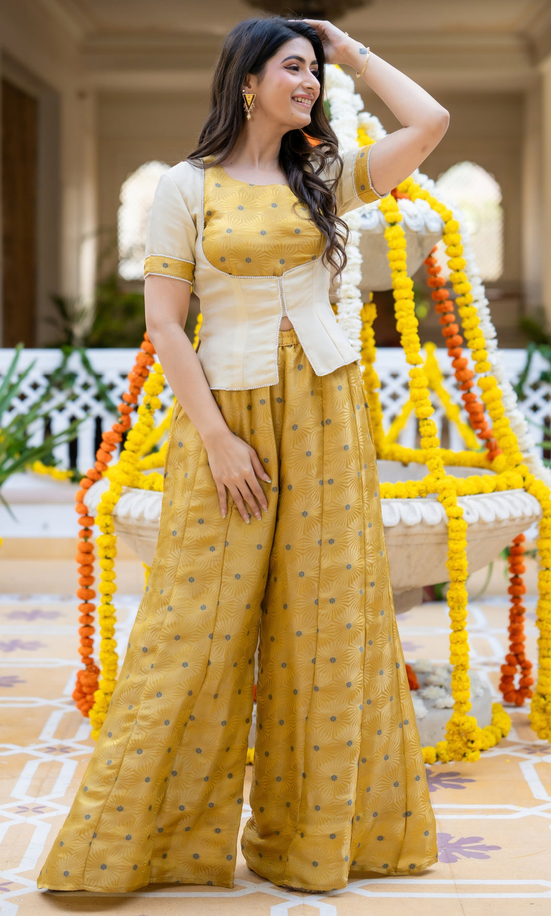 Swarna Yellow Brocade Co-ord Set