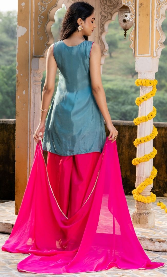 Teal Rani Noor  Suit Set