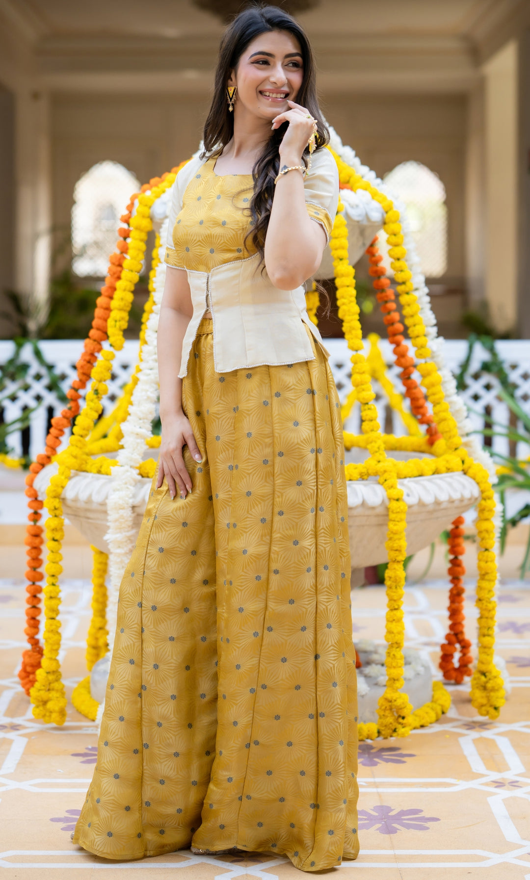 Swarna Yellow Brocade Co-ord Set