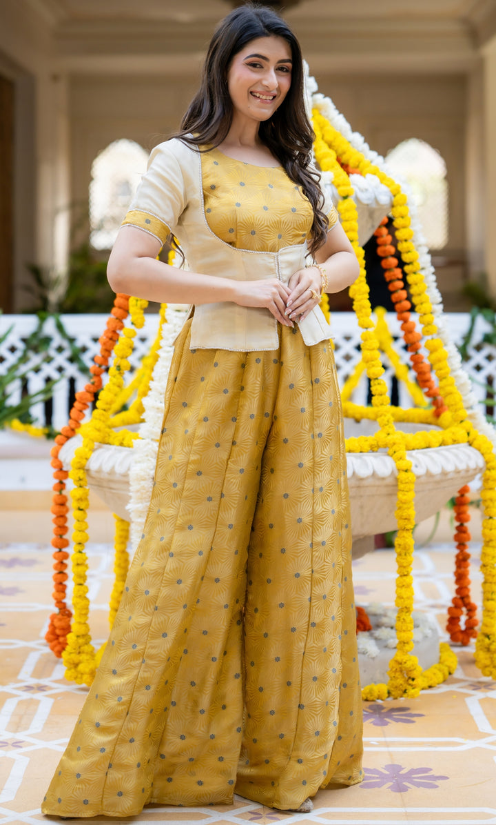 Swarna Yellow Brocade Co-ord Set