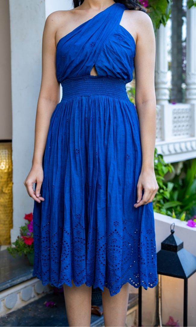 Azure Gala Schiffli Dress