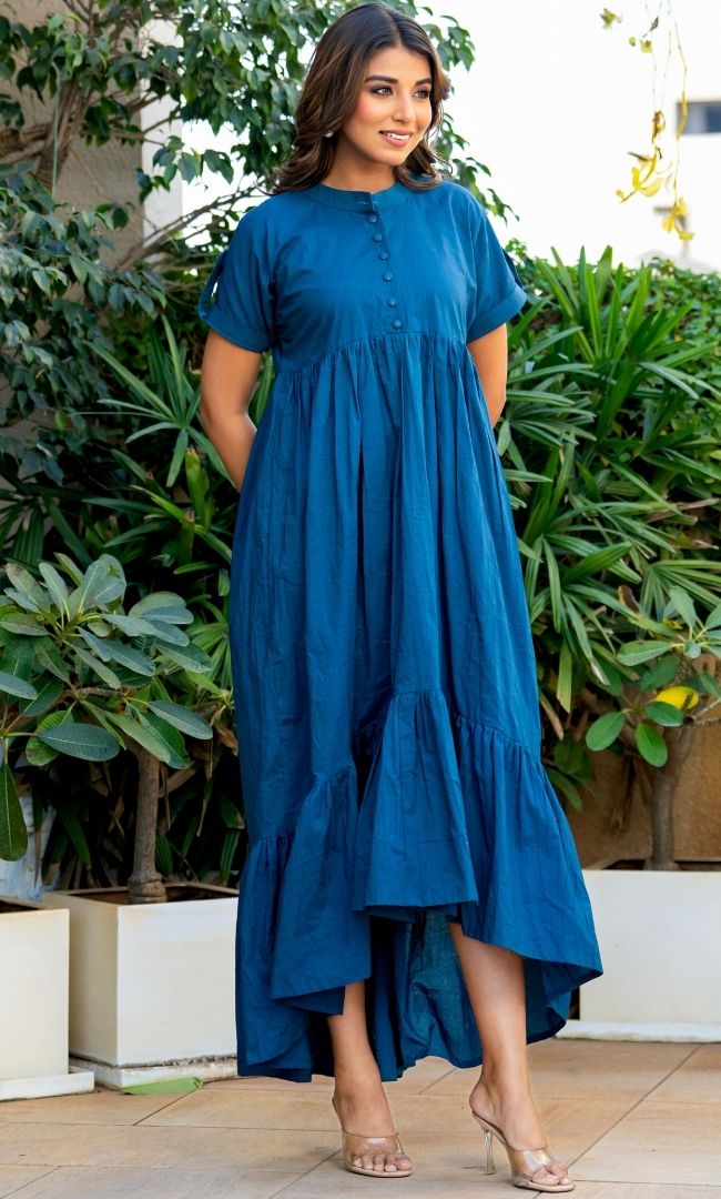 Ocean Blue Asymmetrical Dress