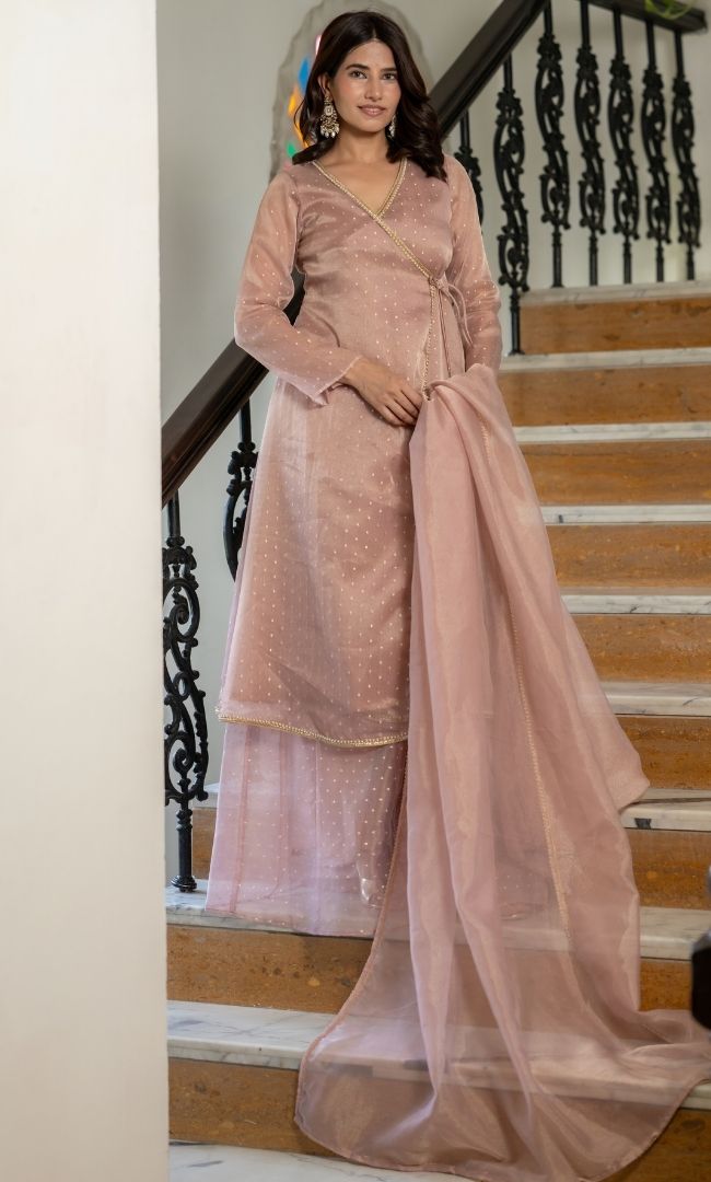 Pihu Pink Angrakha Set