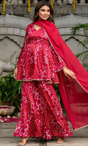 Mehar Bandhani Sharara Set