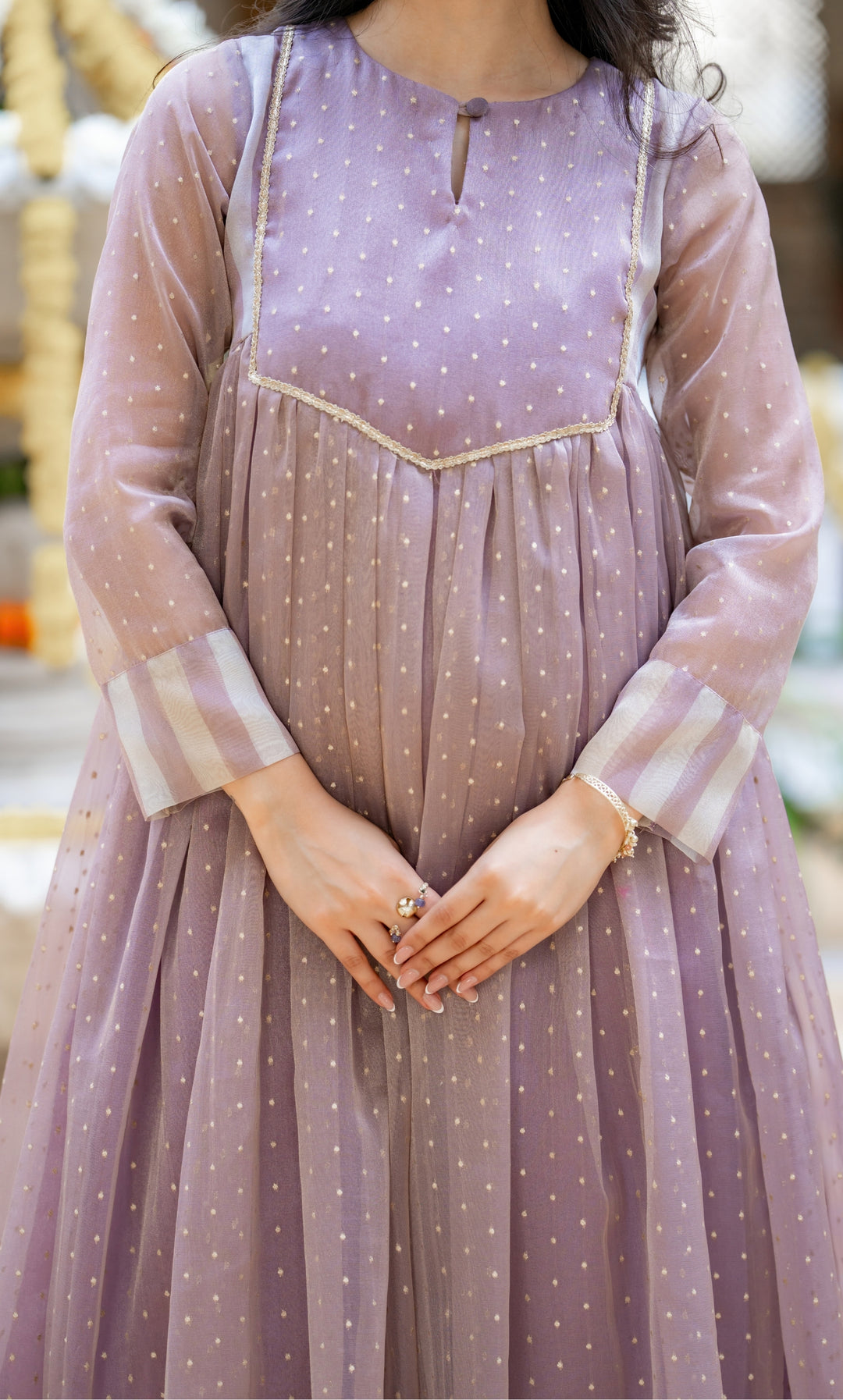 Sarang Lavender Anarkali Set
