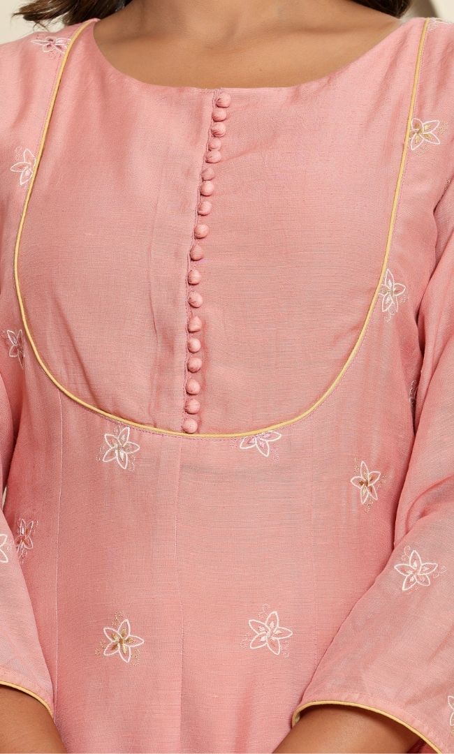 Muted Rose Anarkali Set