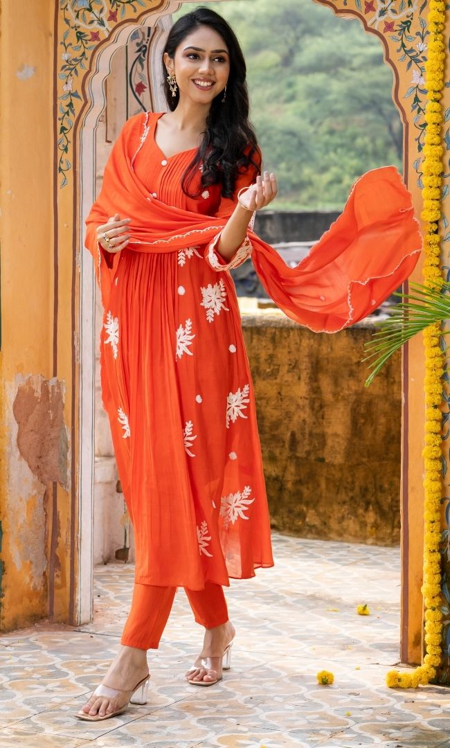 Tangerine Charm Suit Set