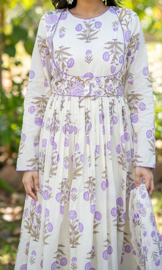 Zarina Lavender Anarkali Set