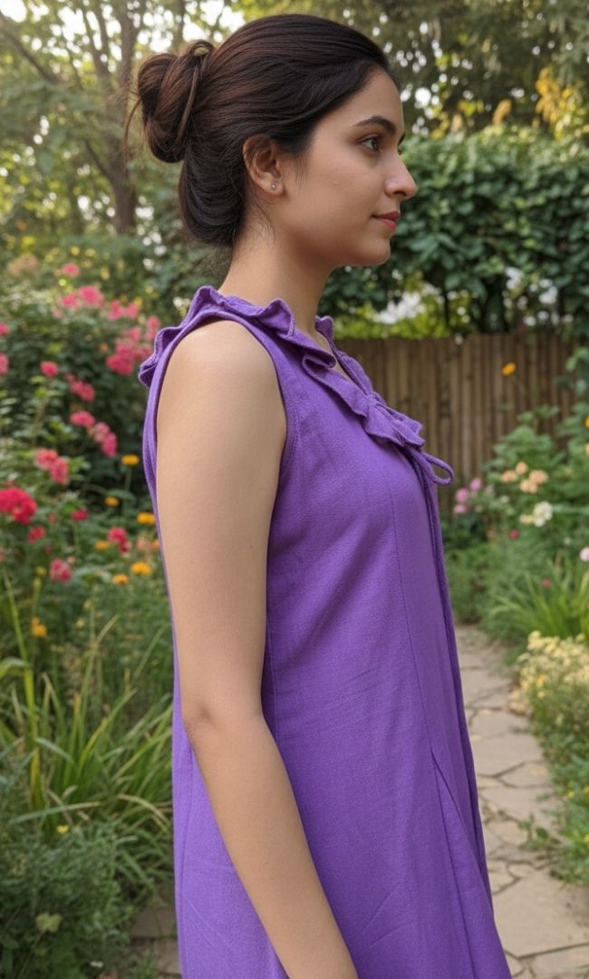 Purple Ruffle Mini Dress