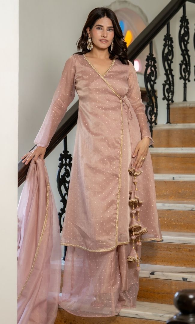 Pihu Pink Angrakha Set