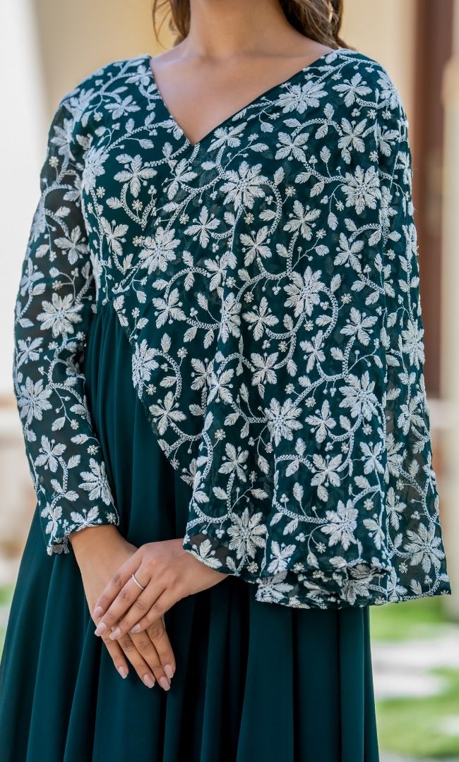 Vinaval Embroidered Green Gown
