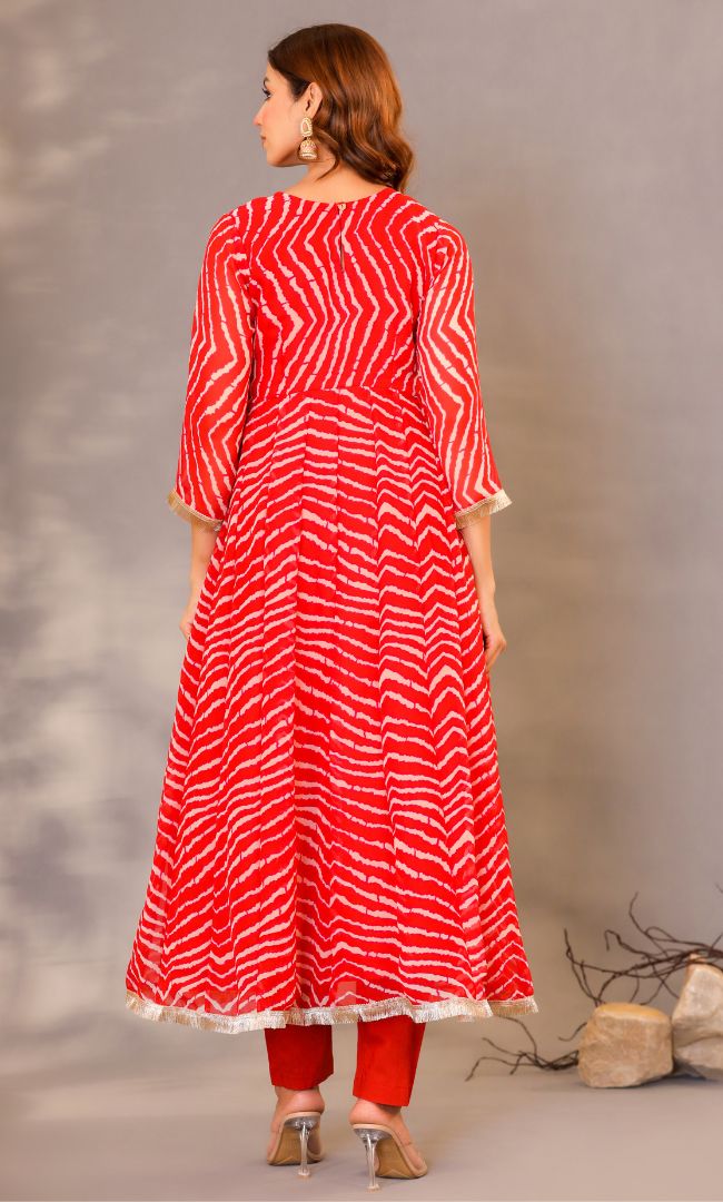 Ruby Red Leheriya Set