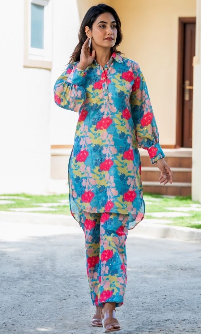 Zara Turquoise Co-ord Set