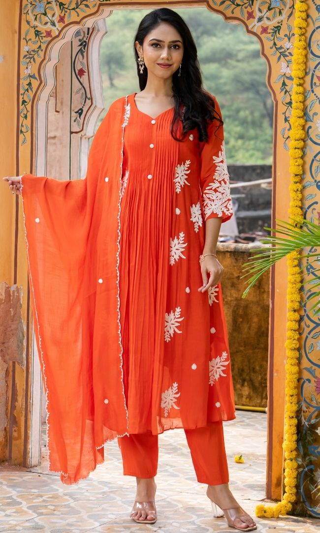 Tangerine Charm Suit Set